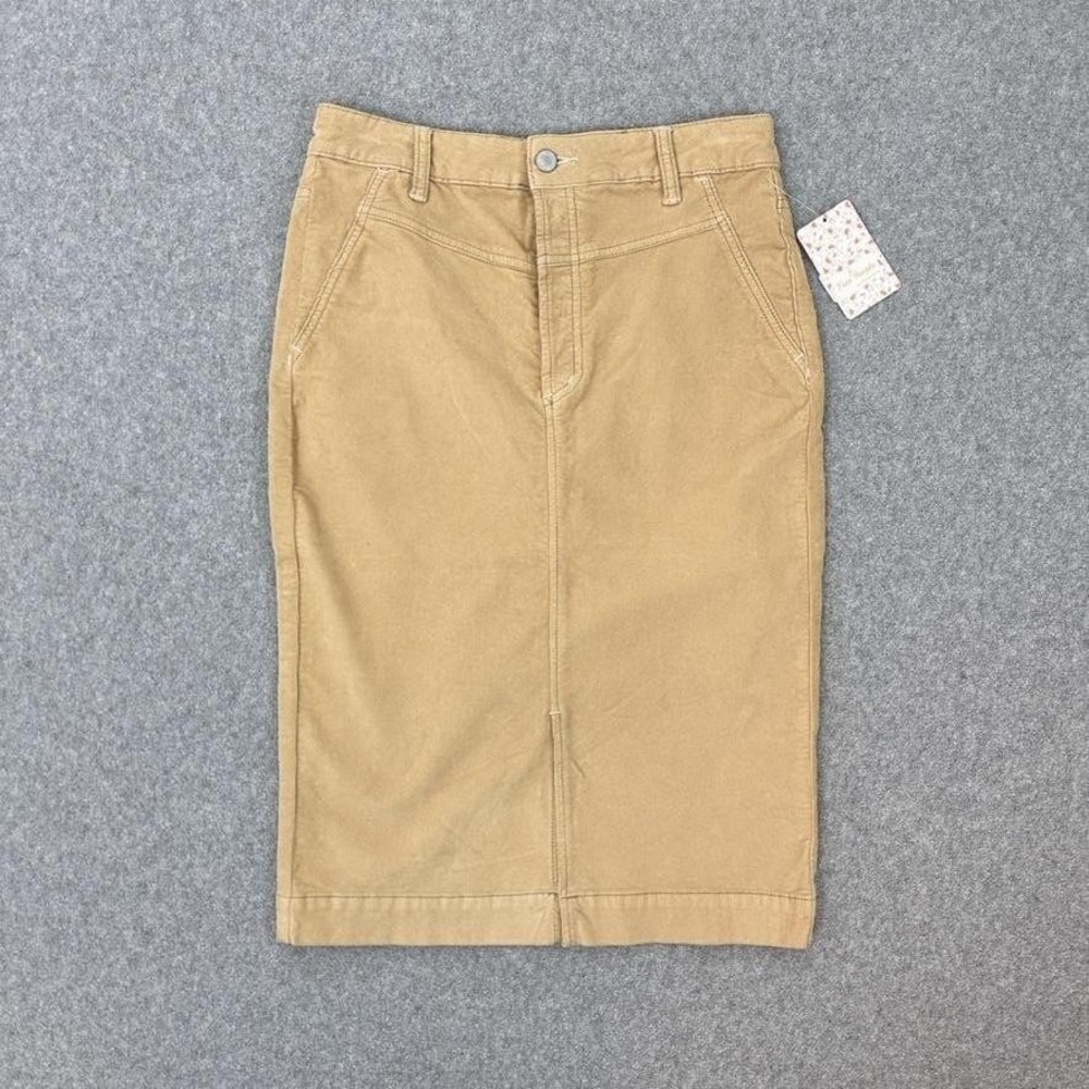 Free People Rosemary Cord Skirt‎ Praline Tan Corduroy 28 NEW Western Boho Retro